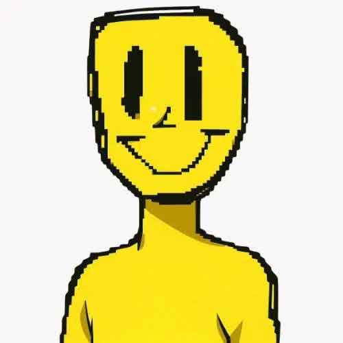 Smile - pixel-art yellow smiley character